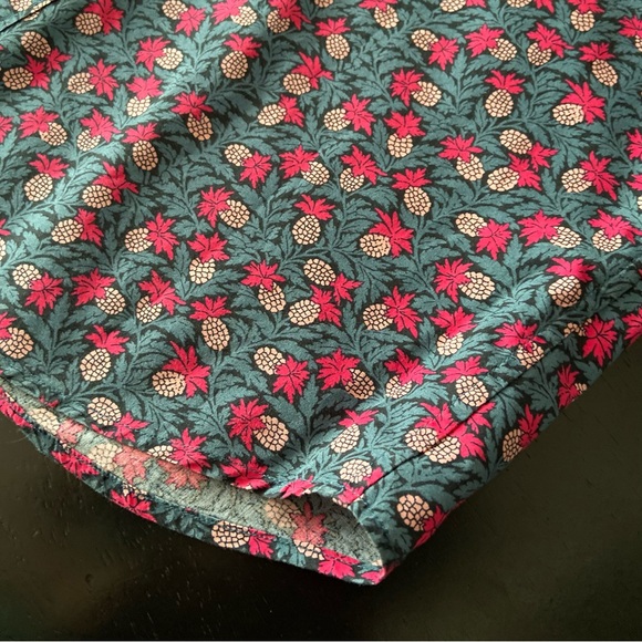 BONOBOS Tailored Slim Fit Tropical Pink Pineapple Cotton Shirt sz Medium Short - Picture 5 of 6